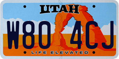 UT license plate W804CJ