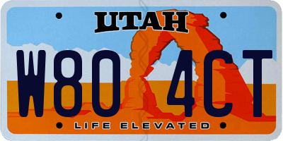 UT license plate W804CT