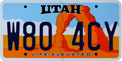UT license plate W804CY