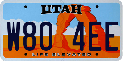 UT license plate W804EE