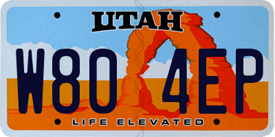 UT license plate W804EP