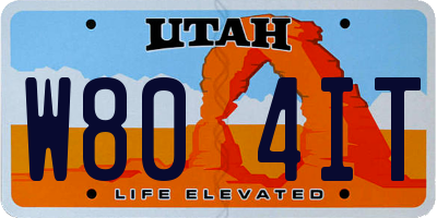 UT license plate W804IT