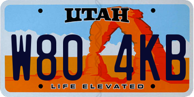 UT license plate W804KB