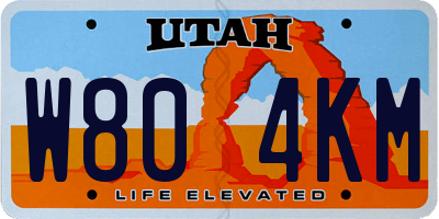 UT license plate W804KM