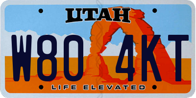 UT license plate W804KT