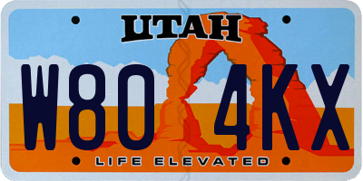 UT license plate W804KX