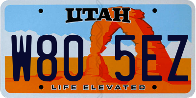 UT license plate W805EZ