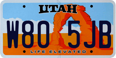 UT license plate W805JB
