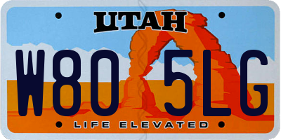 UT license plate W805LG