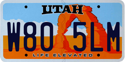 UT license plate W805LM