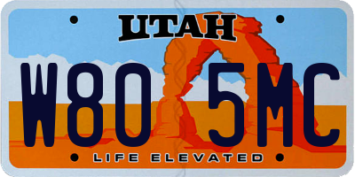 UT license plate W805MC