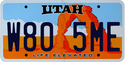 UT license plate W805ME