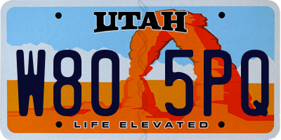 UT license plate W805PQ