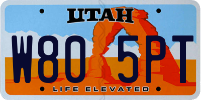 UT license plate W805PT