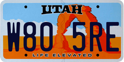 UT license plate W805RE