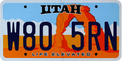 UT license plate W805RN