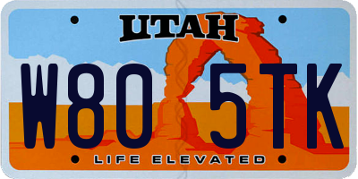 UT license plate W805TK