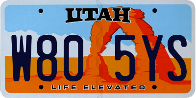 UT license plate W805YS