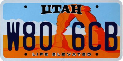 UT license plate W806CB