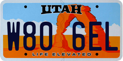 UT license plate W806EL