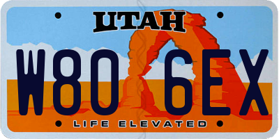 UT license plate W806EX