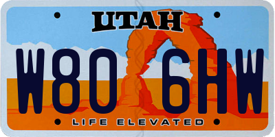 UT license plate W806HW