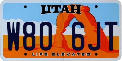 UT license plate W806JT