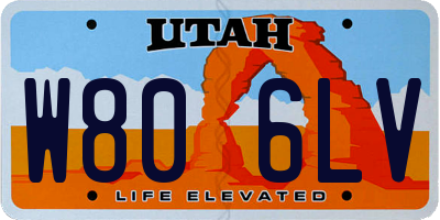 UT license plate W806LV
