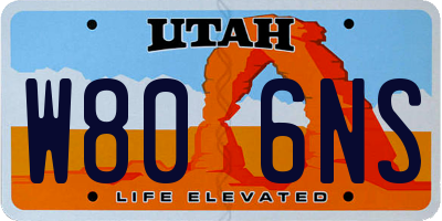 UT license plate W806NS