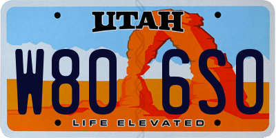 UT license plate W806SO
