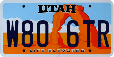 UT license plate W806TR