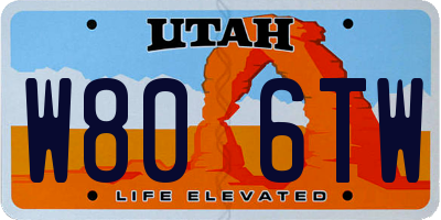 UT license plate W806TW