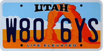UT license plate W806YS