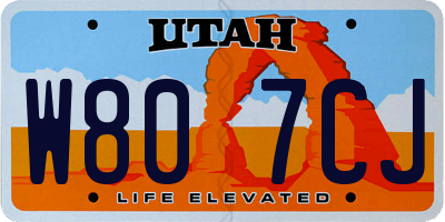 UT license plate W807CJ