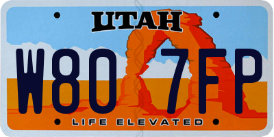 UT license plate W807FP