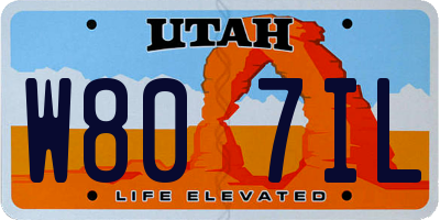 UT license plate W807IL