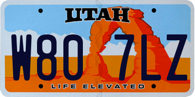 UT license plate W807LZ