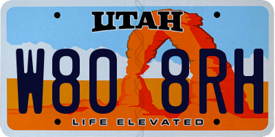 UT license plate W808RH