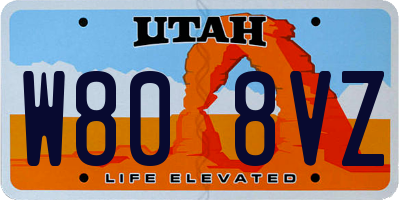 UT license plate W808VZ