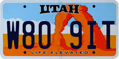 UT license plate W809IT