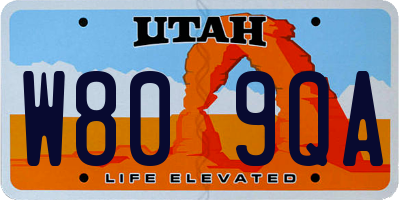 UT license plate W809QA
