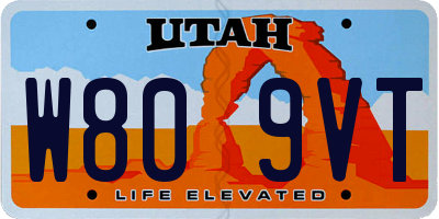 UT license plate W809VT