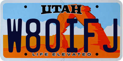 UT license plate W80IFJ