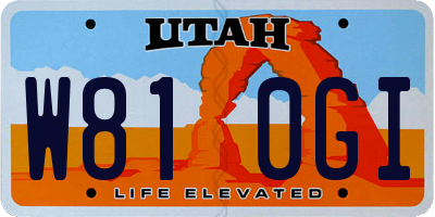 UT license plate W810GI