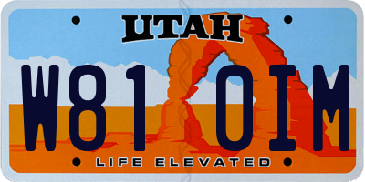 UT license plate W810IM