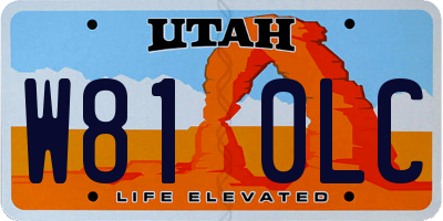 UT license plate W810LC