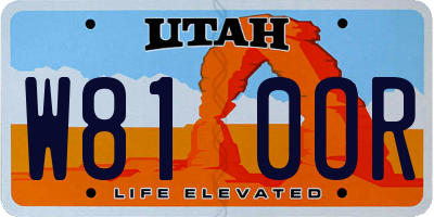 UT license plate W810OR