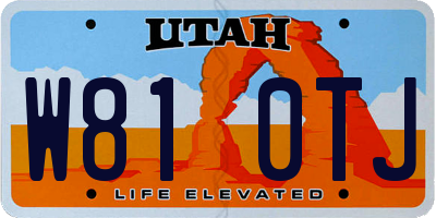 UT license plate W810TJ