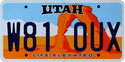 UT license plate W810UX