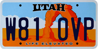 UT license plate W810VP